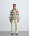 Ivory Poppy Handloom Suzani Jacket