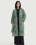 Sage Botanical Velvet Suzani Coat