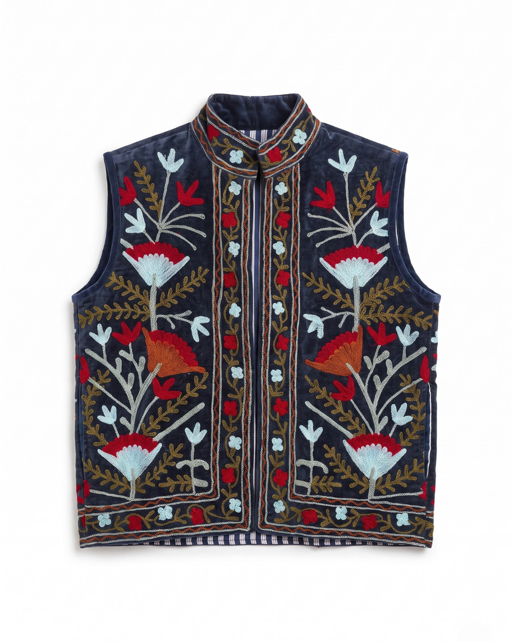Midnight Poppy Suzani Vest