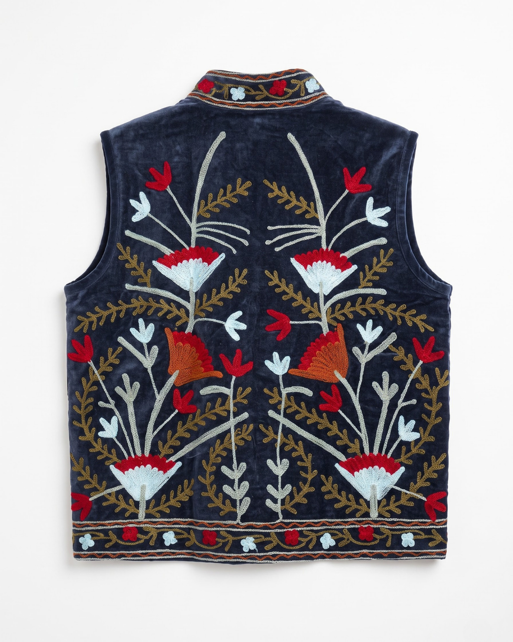 Midnight Poppy Suzani Vest