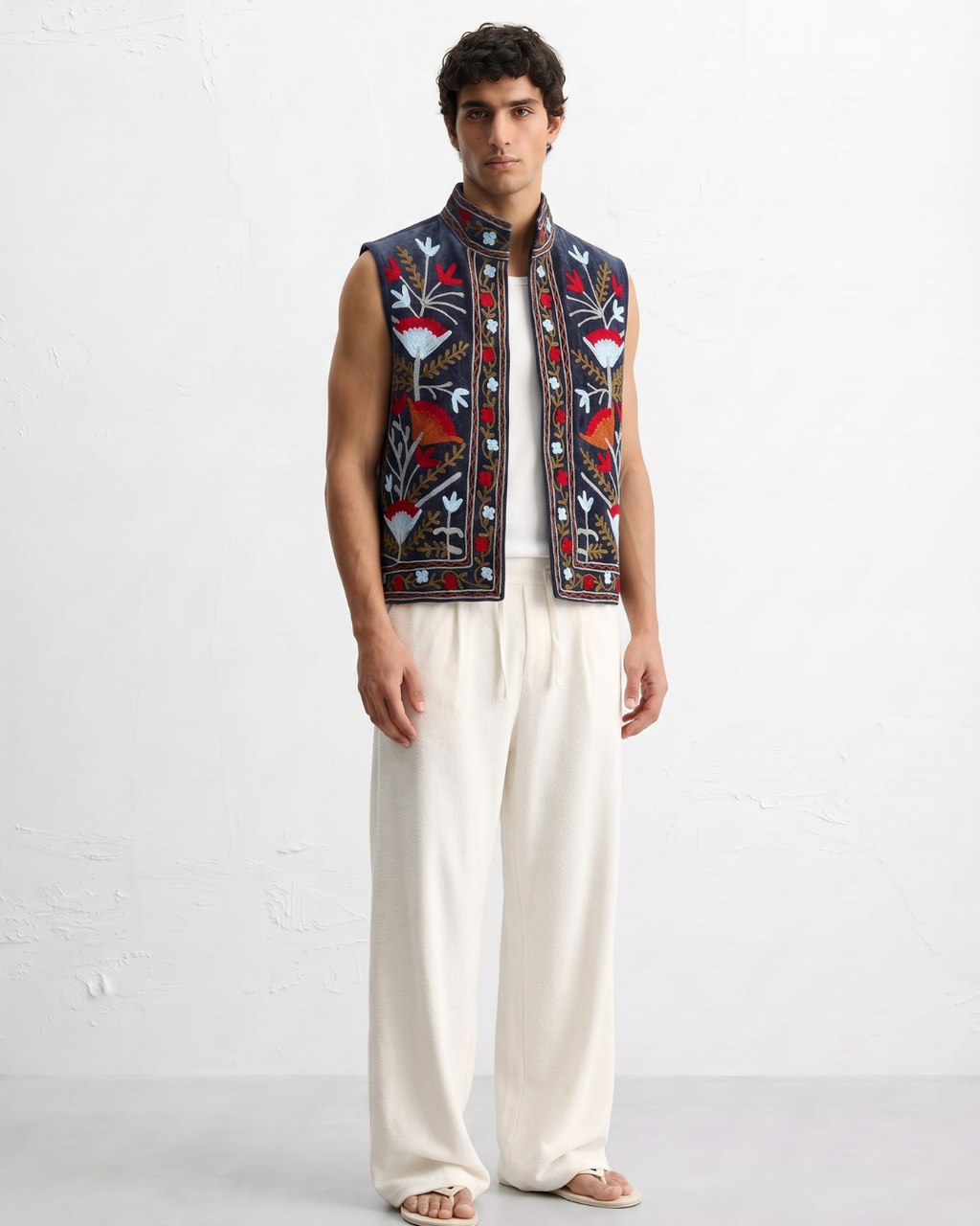 Midnight Poppy Suzani Vest