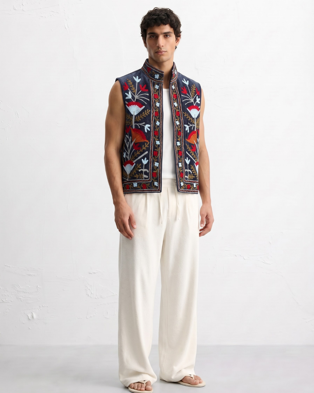 Midnight Poppy Suzani Vest