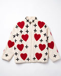 Ivory Red Heart Handloom Suzani Jacket