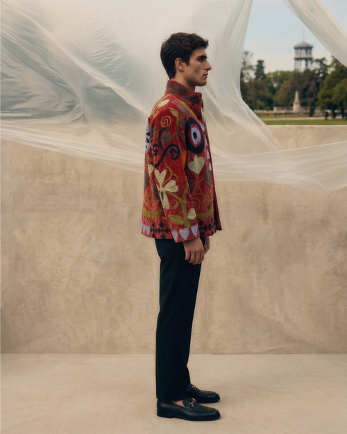 Crimson Bloom Suzani Jacket
