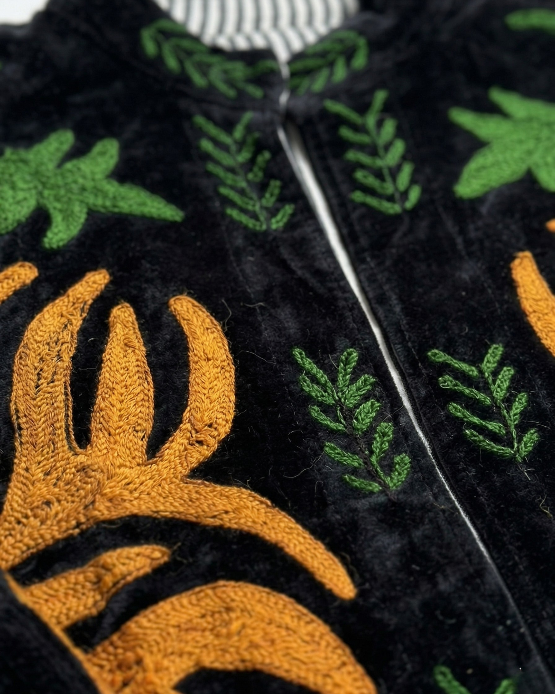 Black base Green motif jacket