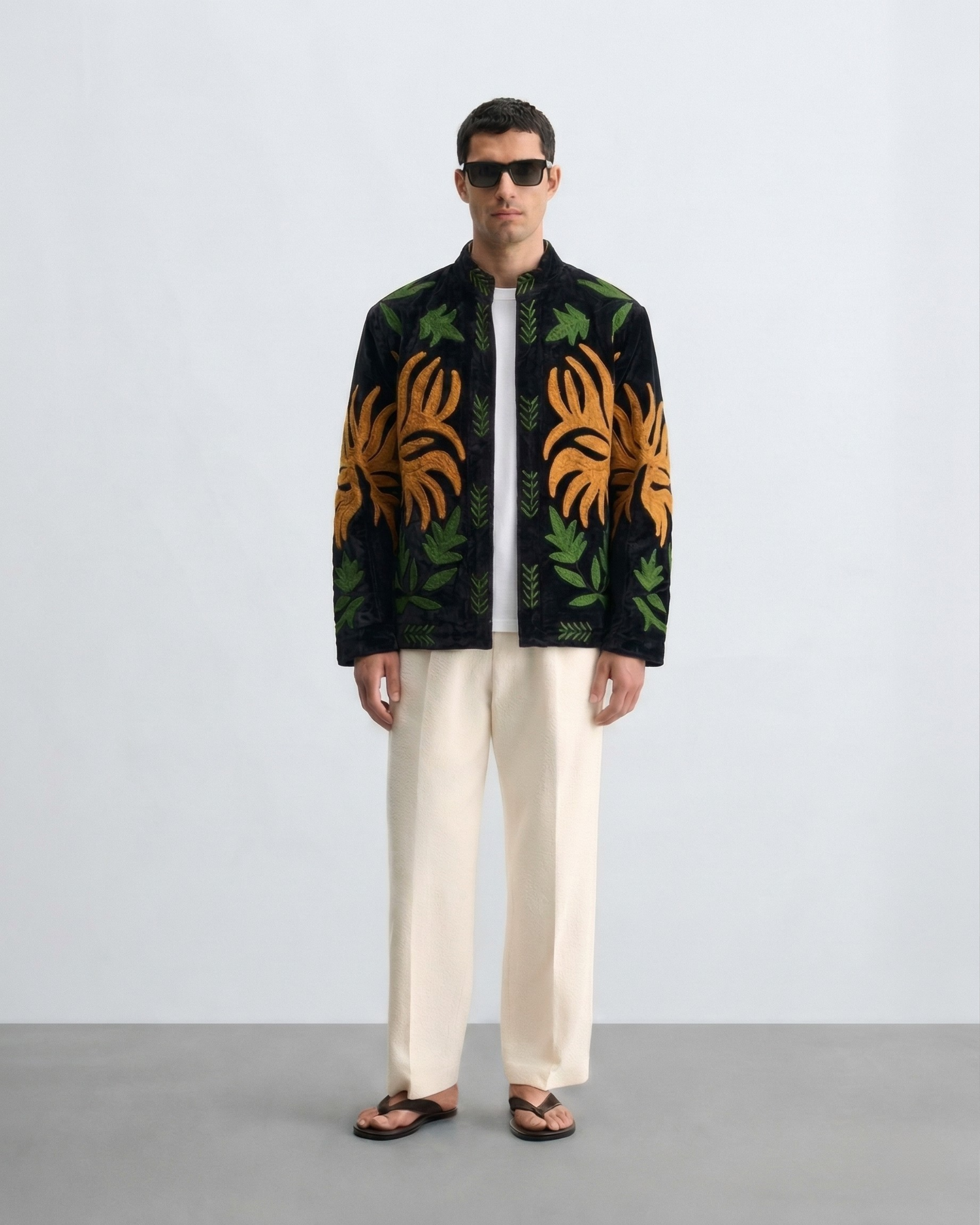 Black base Green motif jacket