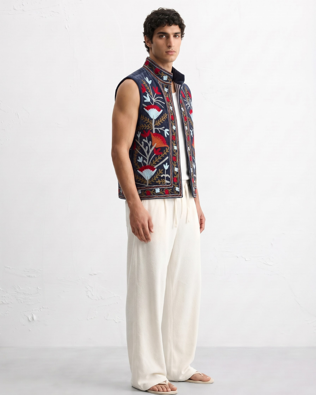 Midnight Poppy Suzani Vest