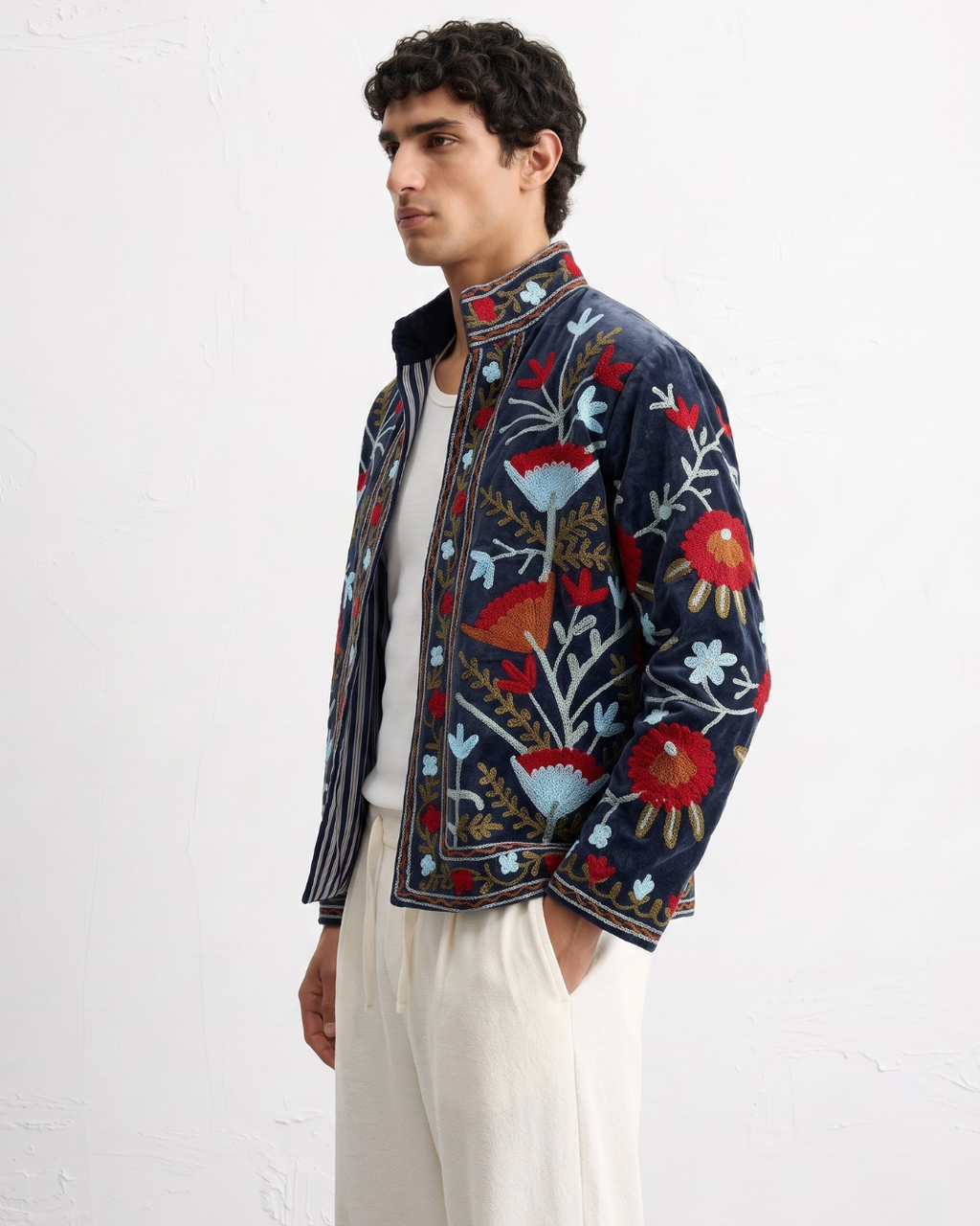 Midnight Garden Velvet Suzani Jacket