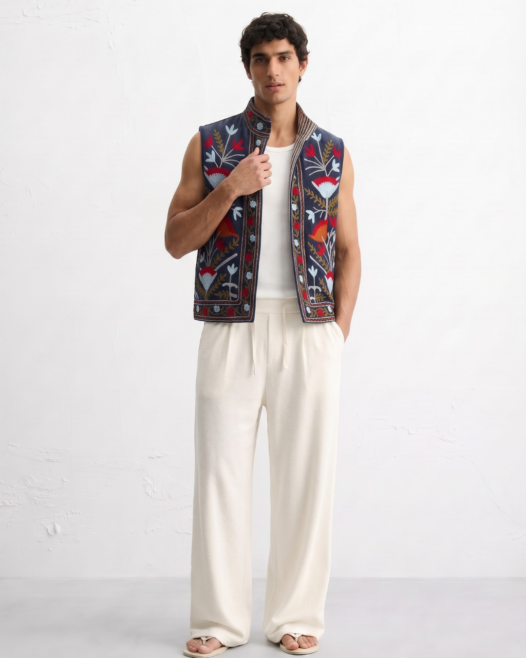 Midnight Poppy Suzani Vest