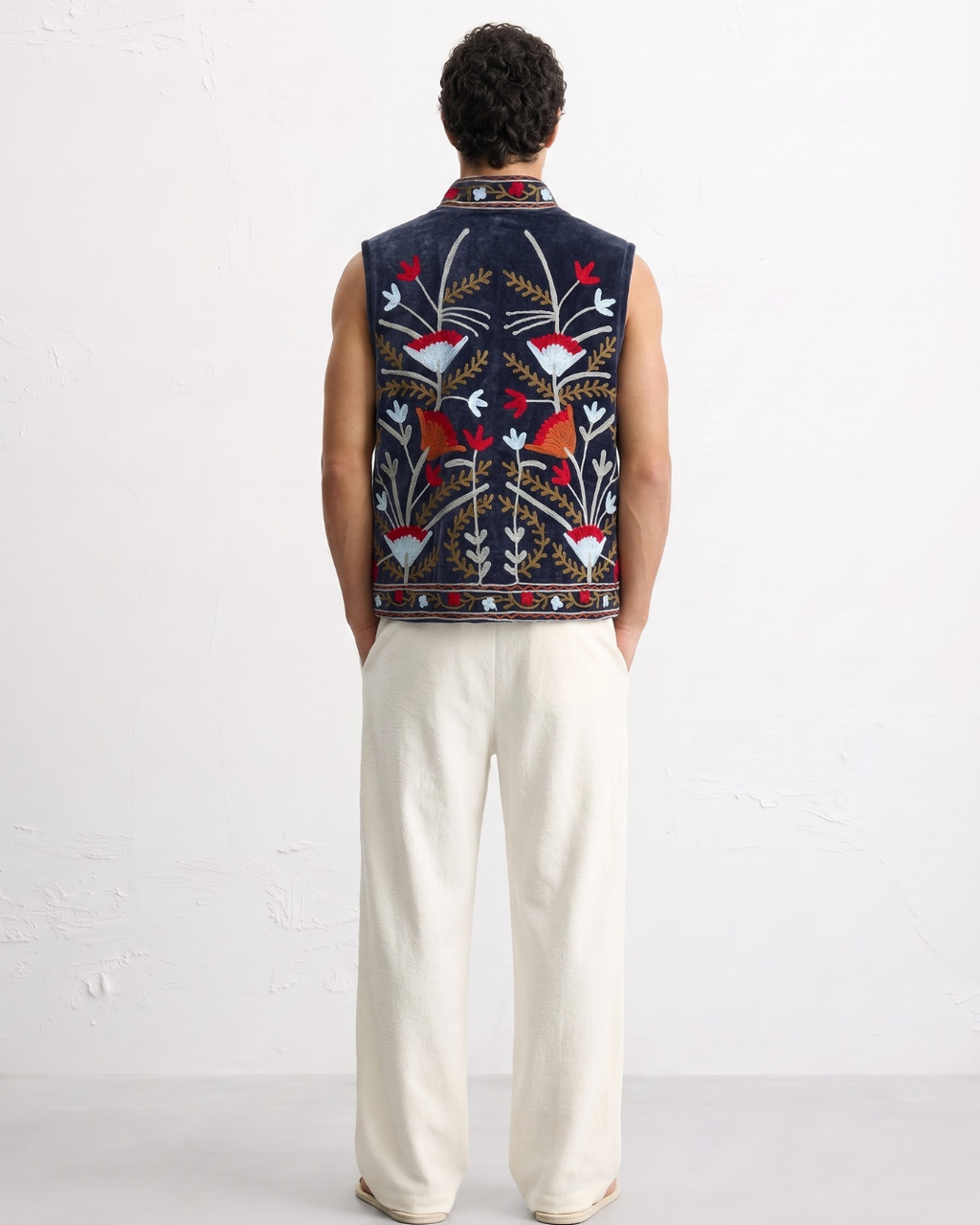 Midnight Poppy Suzani Vest