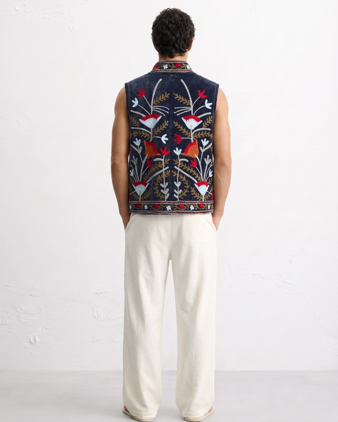 Midnight Poppy Suzani Vest