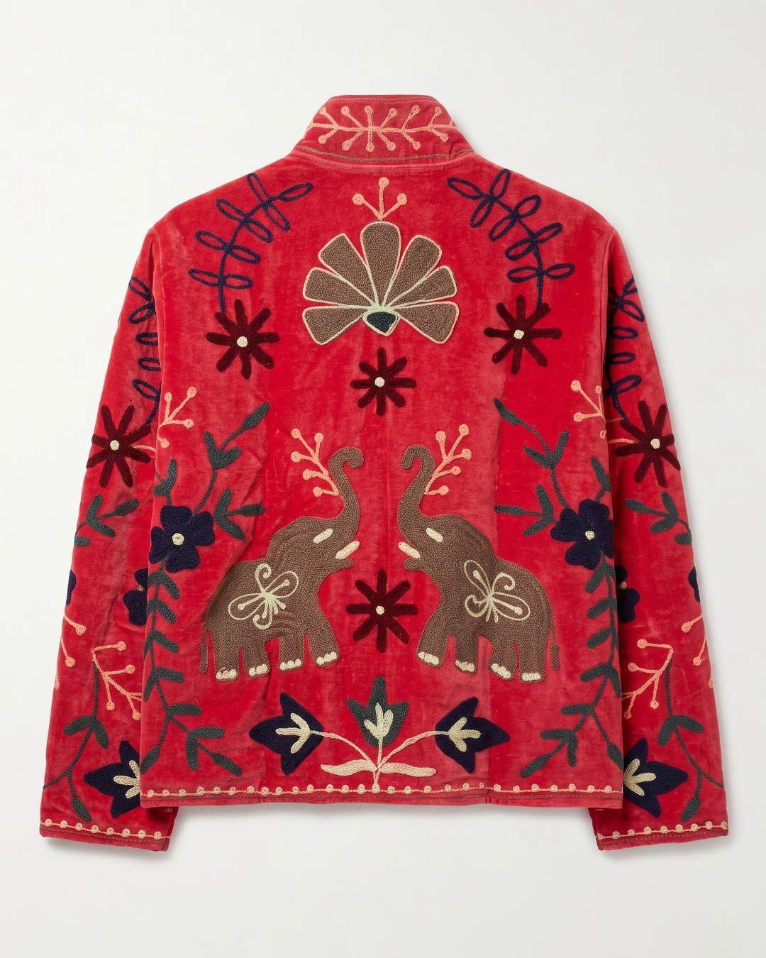 Crimson Elephant March Suzani Jacket
