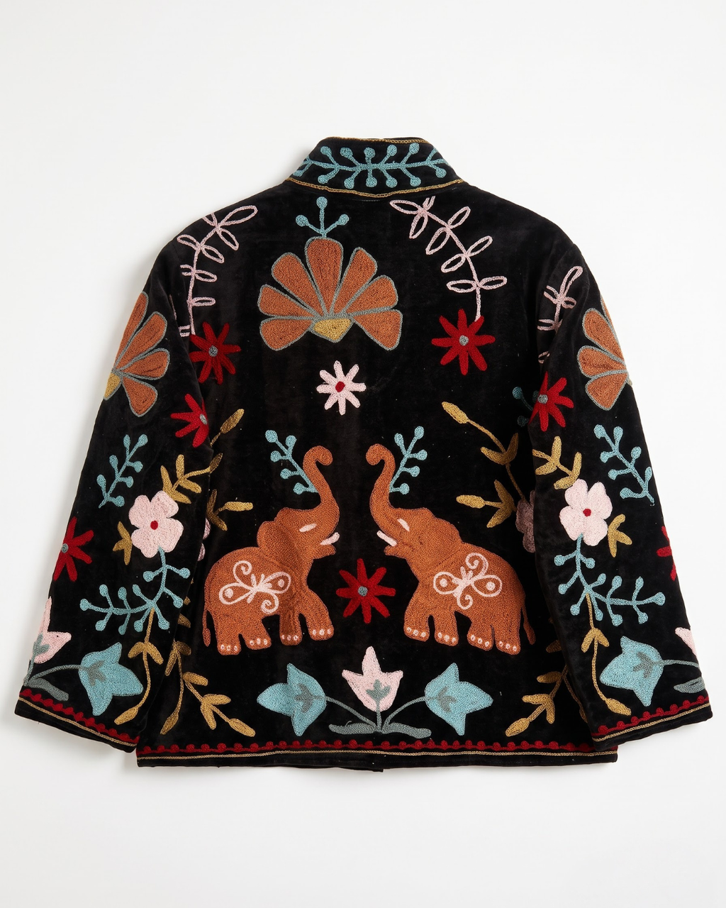 Black Elephant Velvet Suzani Jacket