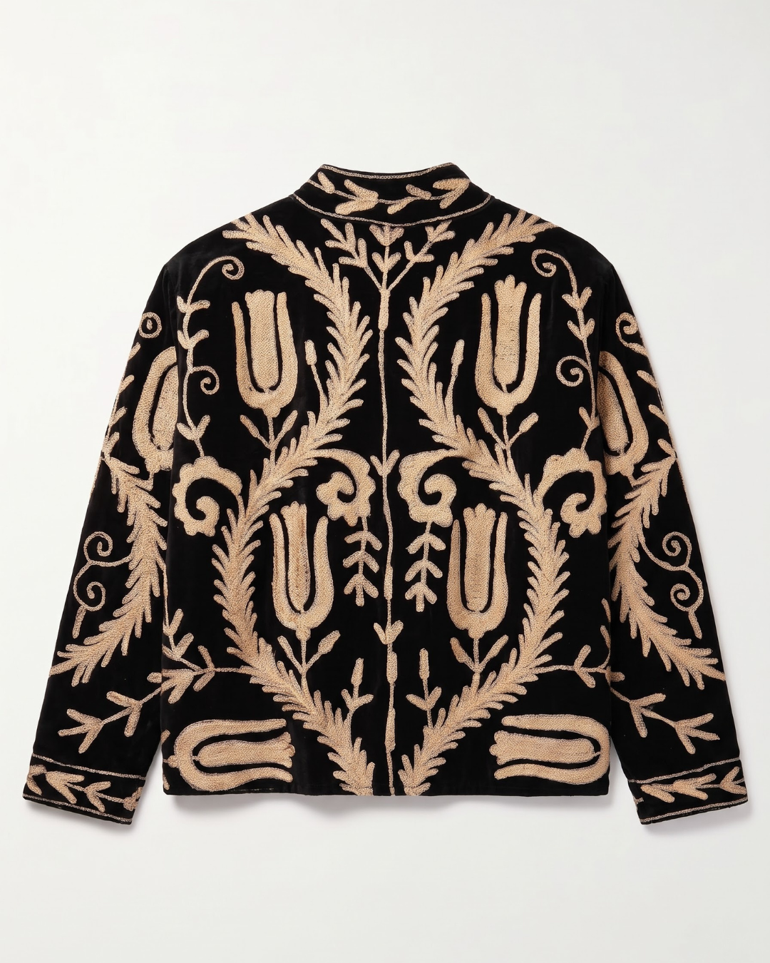 Black Tulip Fern Velvet Suzani Jacket