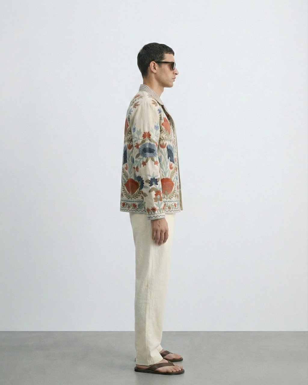 Ivory Poppy Handloom Suzani Jacket