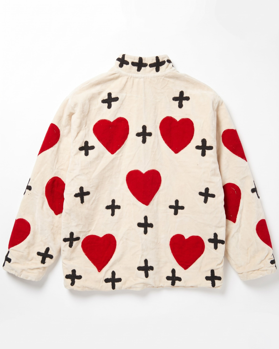 Ivory Red Heart Handloom Suzani Jacket