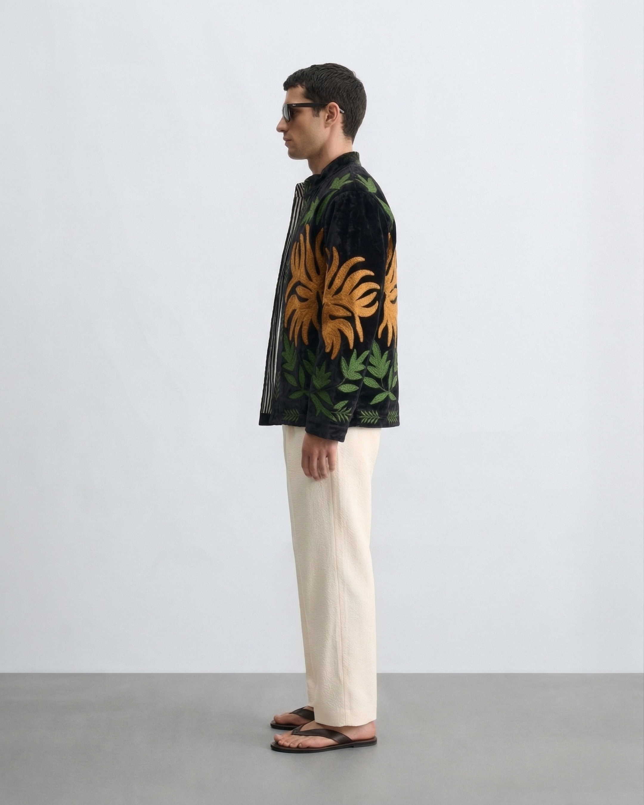 Black base Green motif jacket