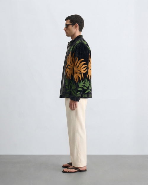 Black base Green motif jacket
