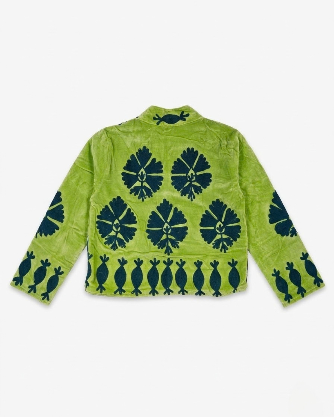 Lime Pomegranate Velvet Suzani Jacket