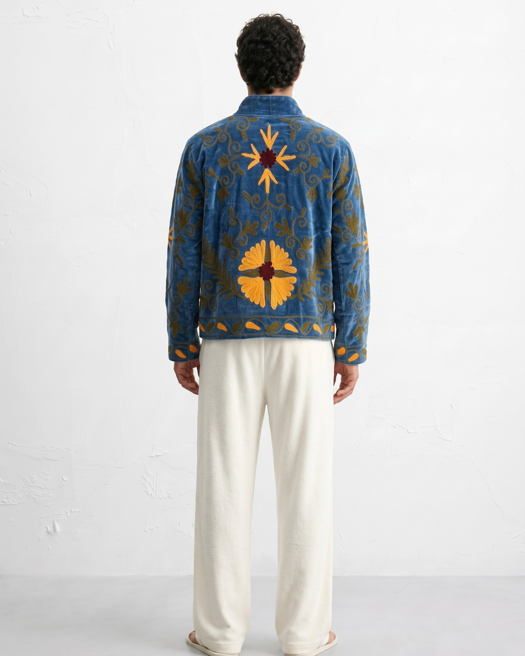 Blue Arch Medallion Velvet Suzani Jacket