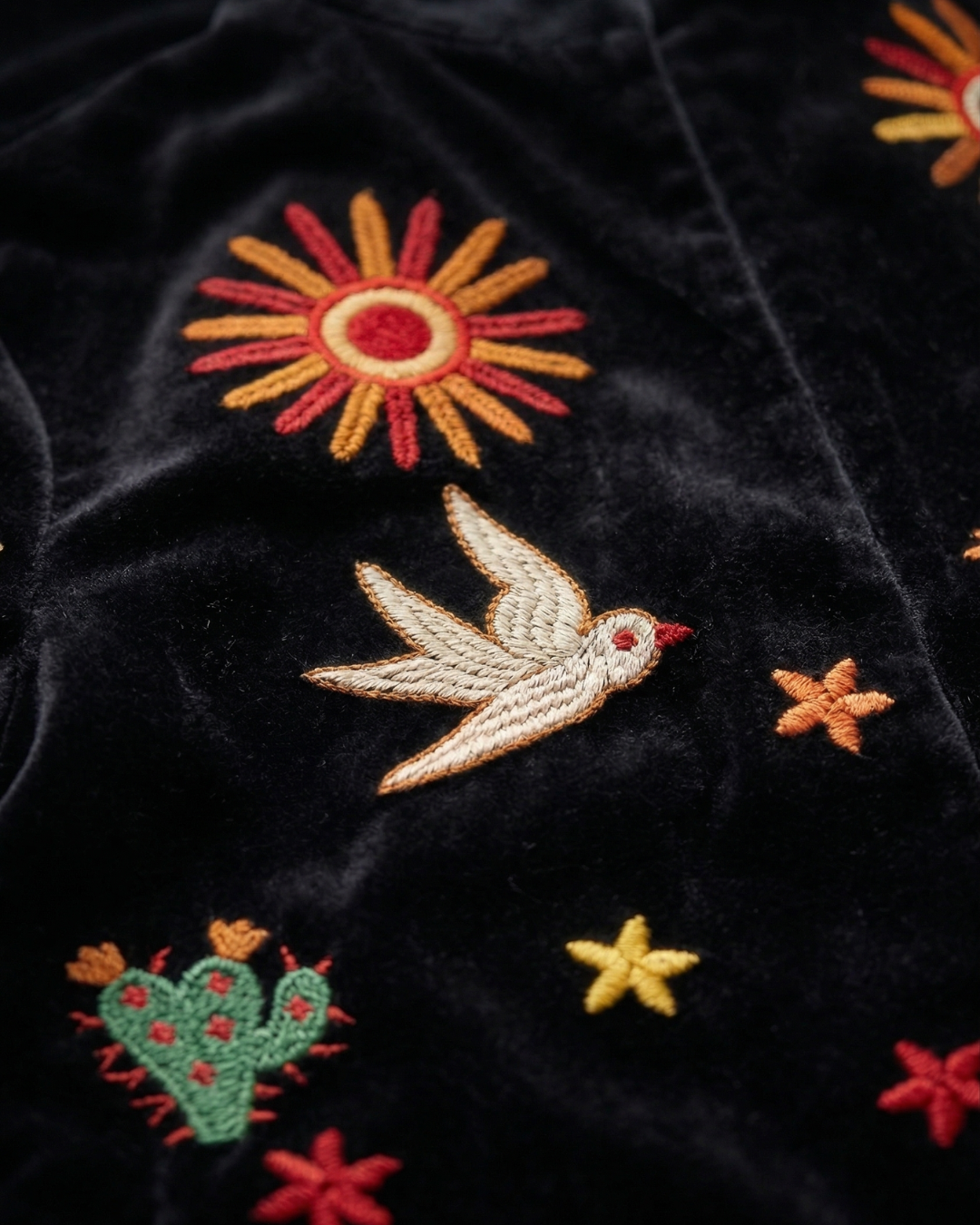 Black long suzani jacket
