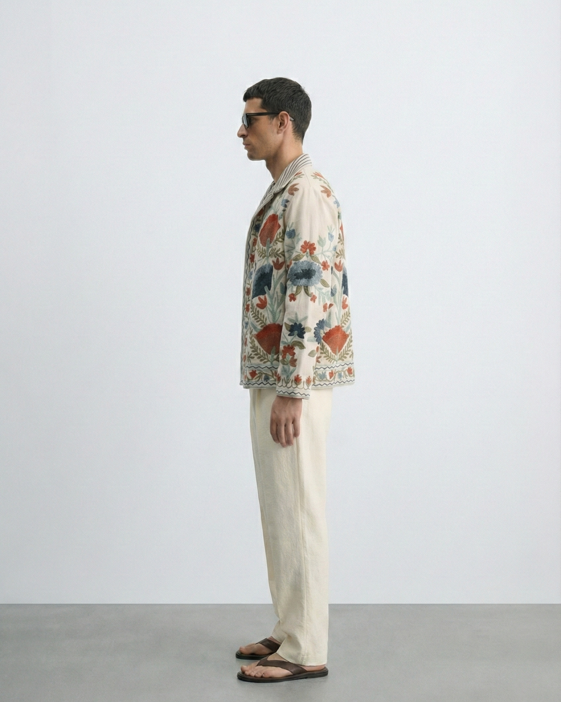 Ivory Poppy Handloom Suzani Jacket
