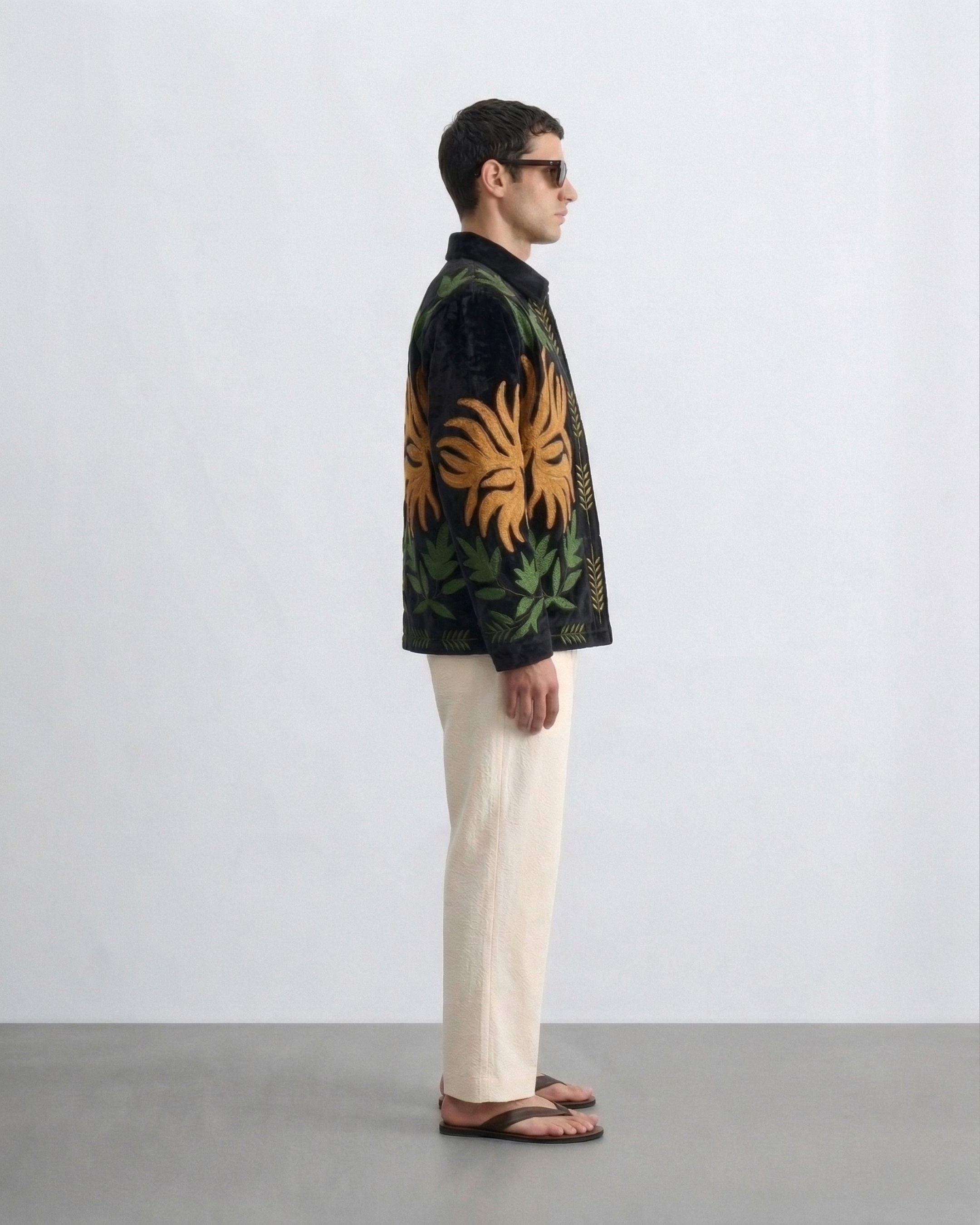 Black base Green motif jacket