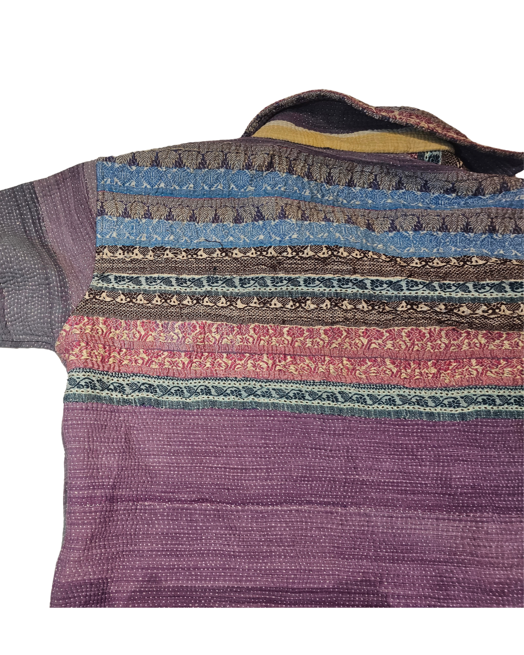 Lavender Stripe Kantha Hooded Jacket
