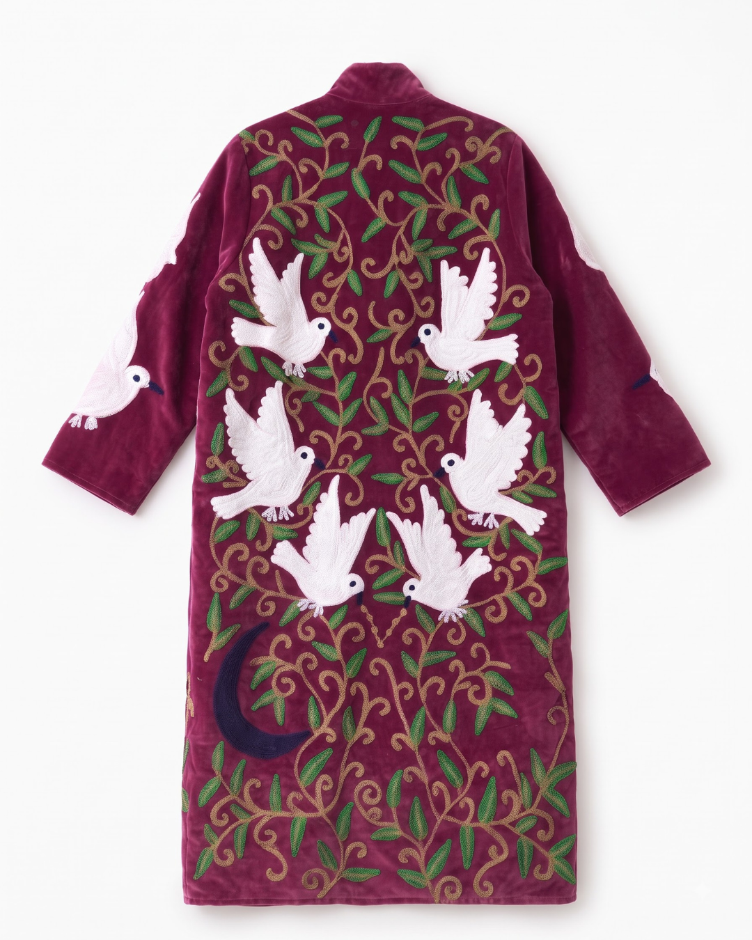 Plum Dove Velvet Suzani Coat