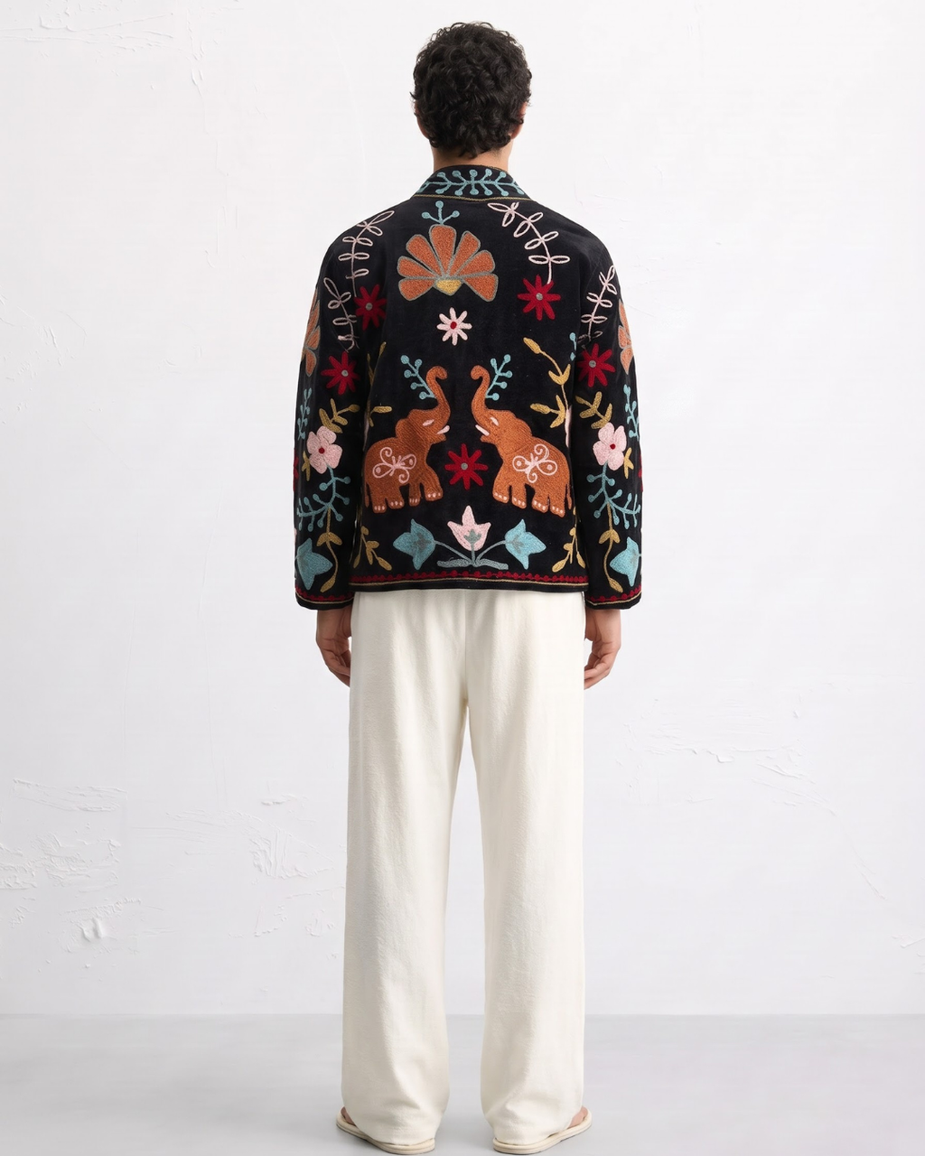 Black Elephant Velvet Suzani Jacket