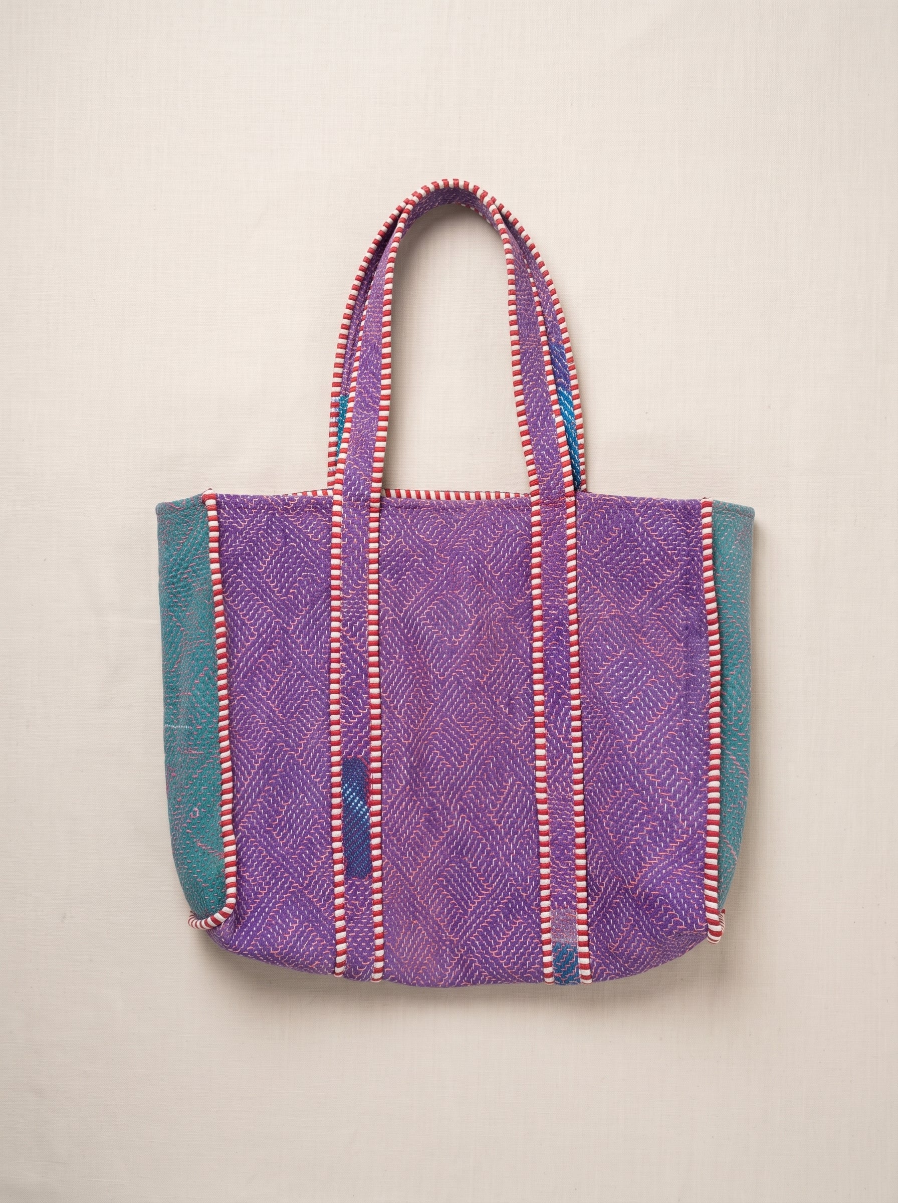 Lavender Kantha Quilted Tote Bag
