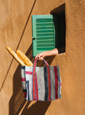 Ivory Stripe Kantha Patchwork Tote Bag