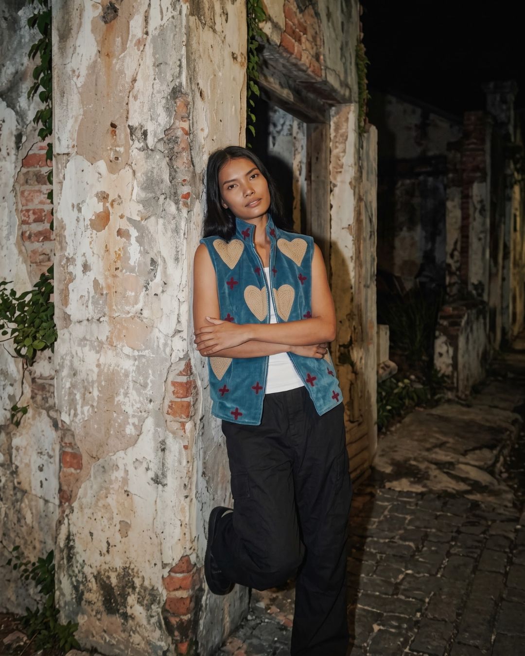 Heartstitch Velvet Vest