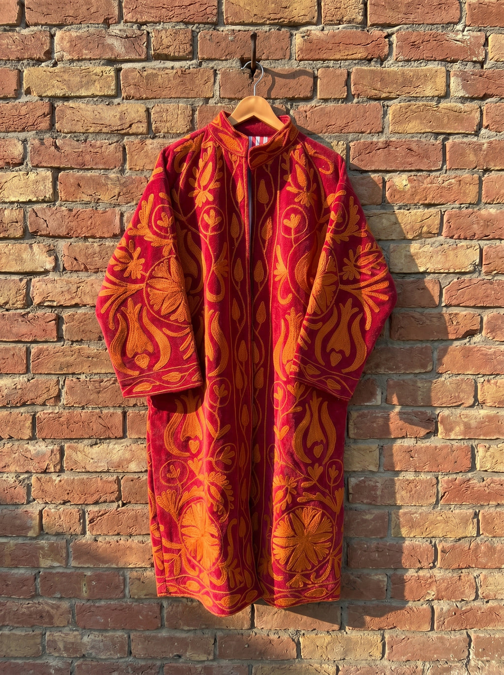 Crimson Tulip Velvet Suzani Coat