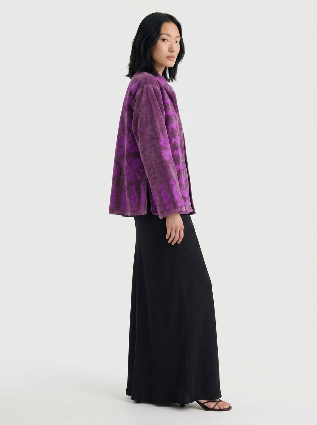 Purple Tulip Velvet Suzani Jacket