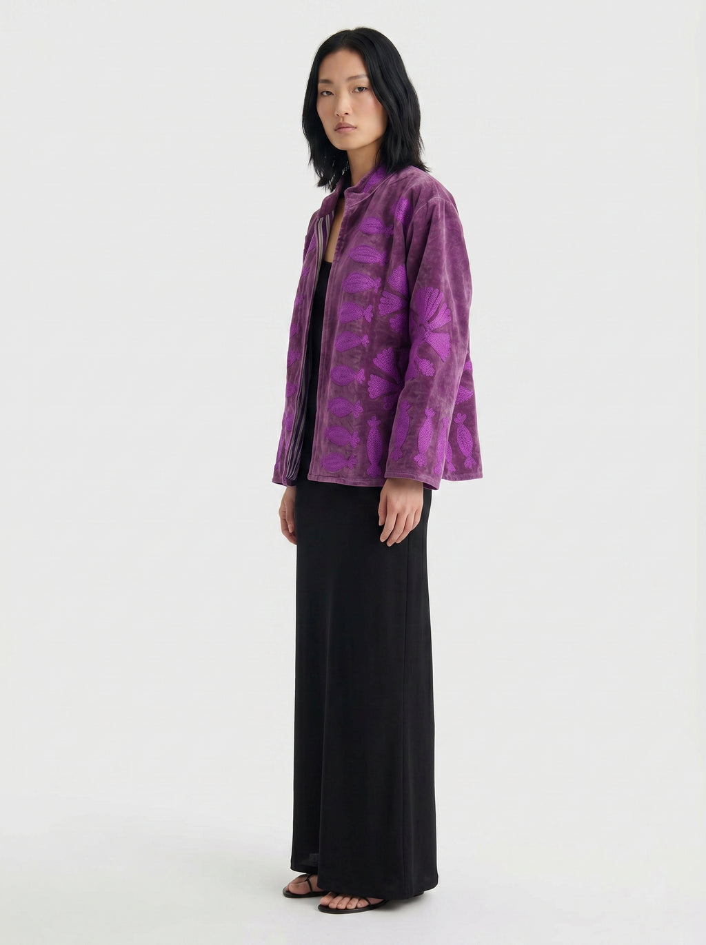 Purple Tulip Velvet Suzani Jacket