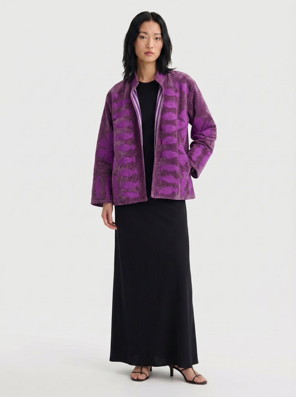Purple Tulip Velvet Suzani Jacket