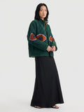 Teal Evil Eye Velvet Suzani Jacket