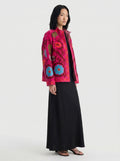 Fuchsia Medallion Velvet Suzani Jacket