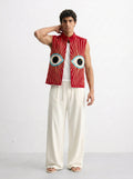Red Evil Eye Velvet Suzani Vest