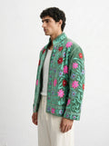 Green Floral Velvet Suzani Jacket