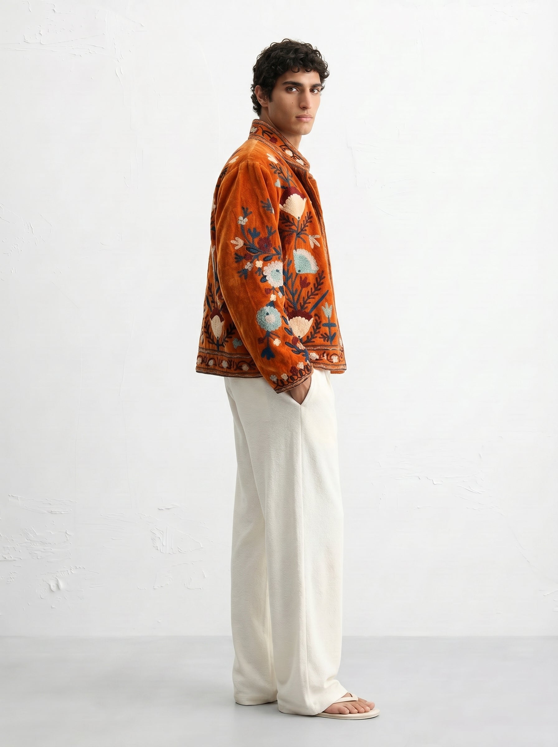 Rust Floral Velvet Suzani Jacket – E O I